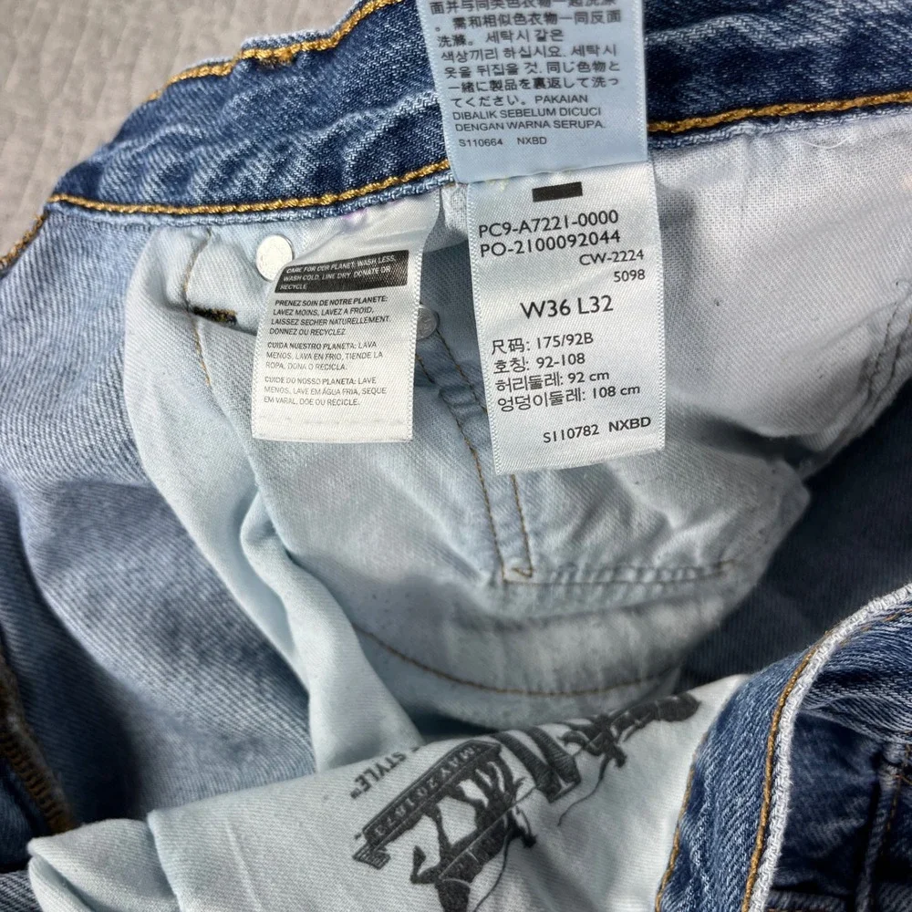 Levi 565 97 Loose Fit Straight Jeans Men 36x32 Fits 35x30 Blue medium wash Denim